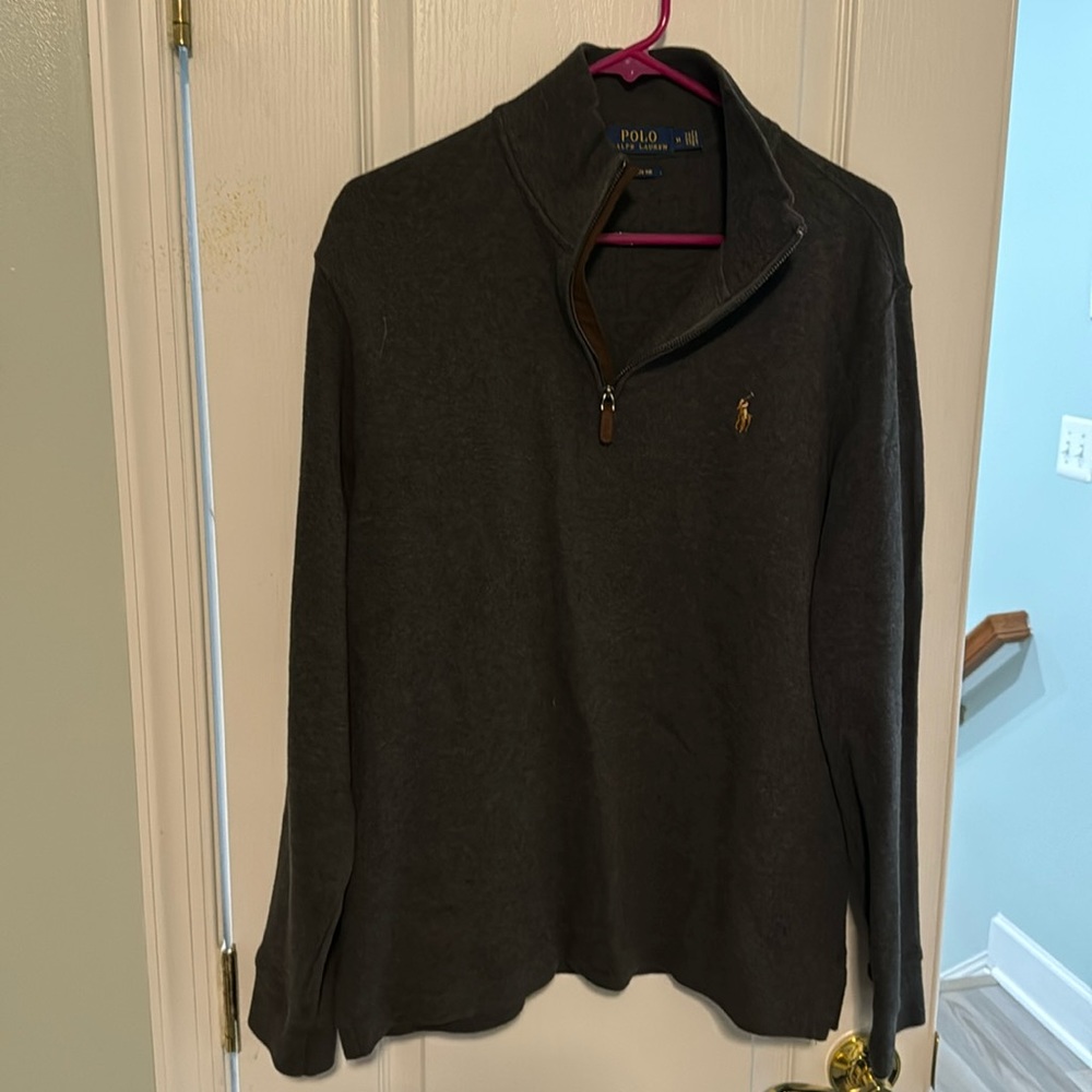 Polo Ralph Lauren medium dark gray quarter zip sweater